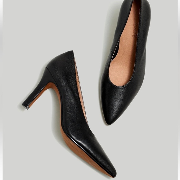 Madewell The Janet Pump in True Black Heel Stilettos Size 9.5 Career NN061 NEW - Picture 1 of 14